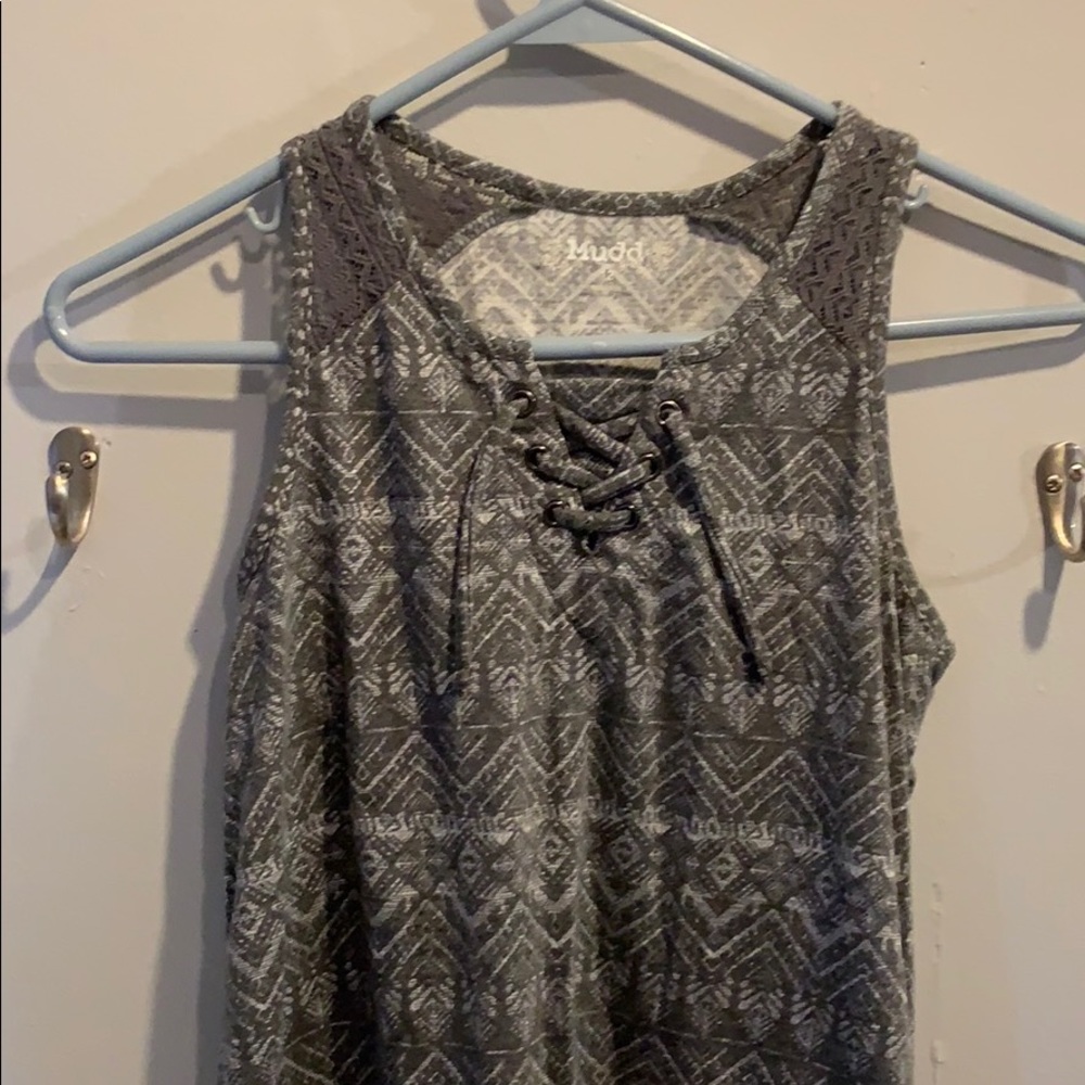 Girls Lace-Up Aztec Tank Top